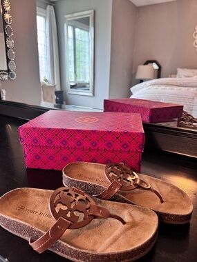 Tory Burch Brown Leather Sandals